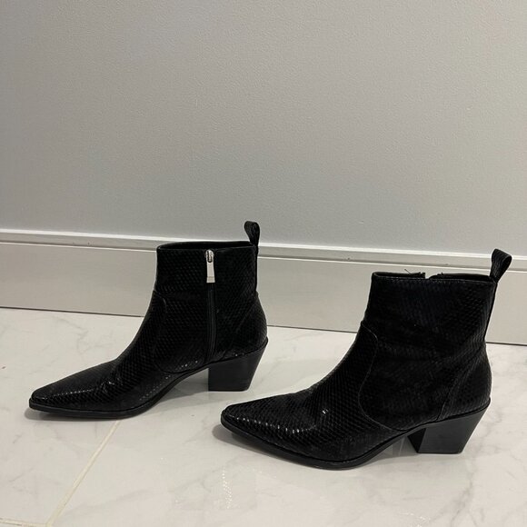 Zara Textured Heeled Ankle Boots Size US 9 - Picture 4 of 8